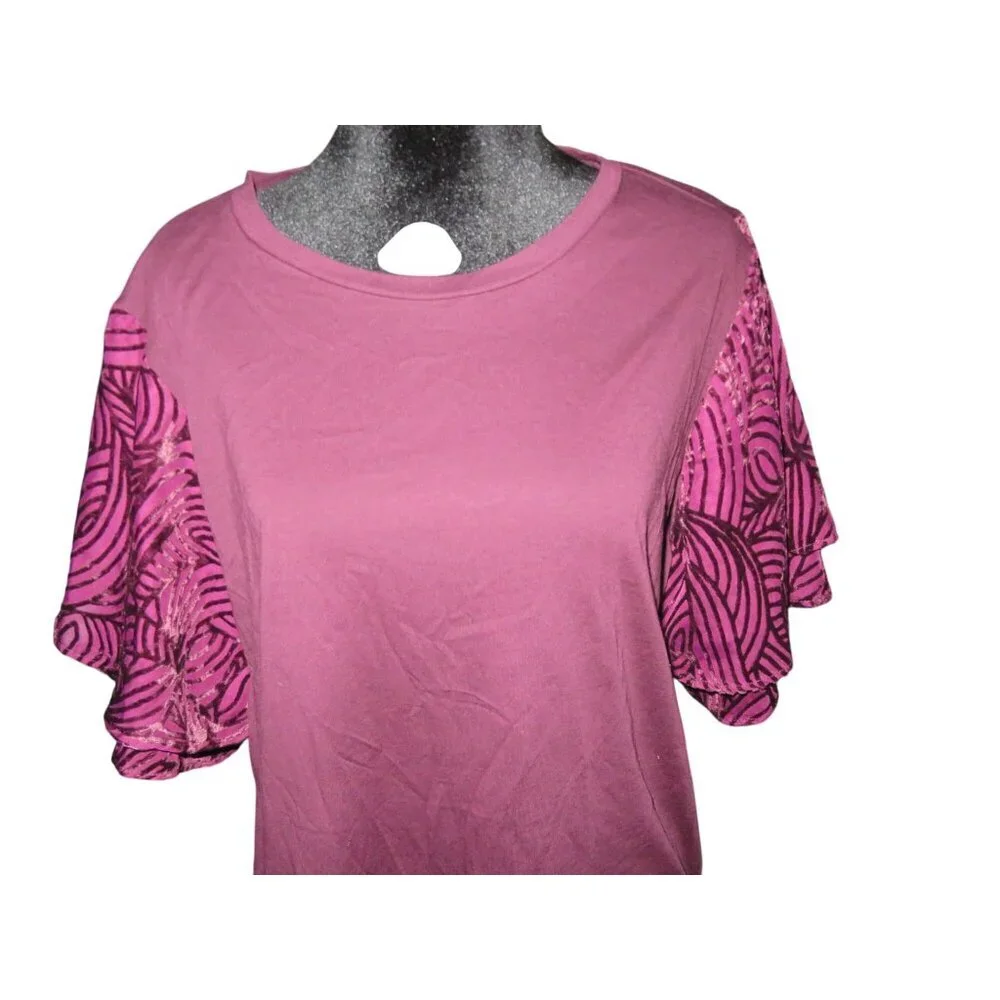 Michael Kors Fuchsia Embellished sleeve tunic top